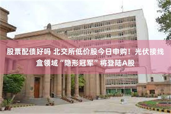 股票配债好吗 北交所低价股今日申购！光伏接线盒领域“隐形冠军”将登陆A股